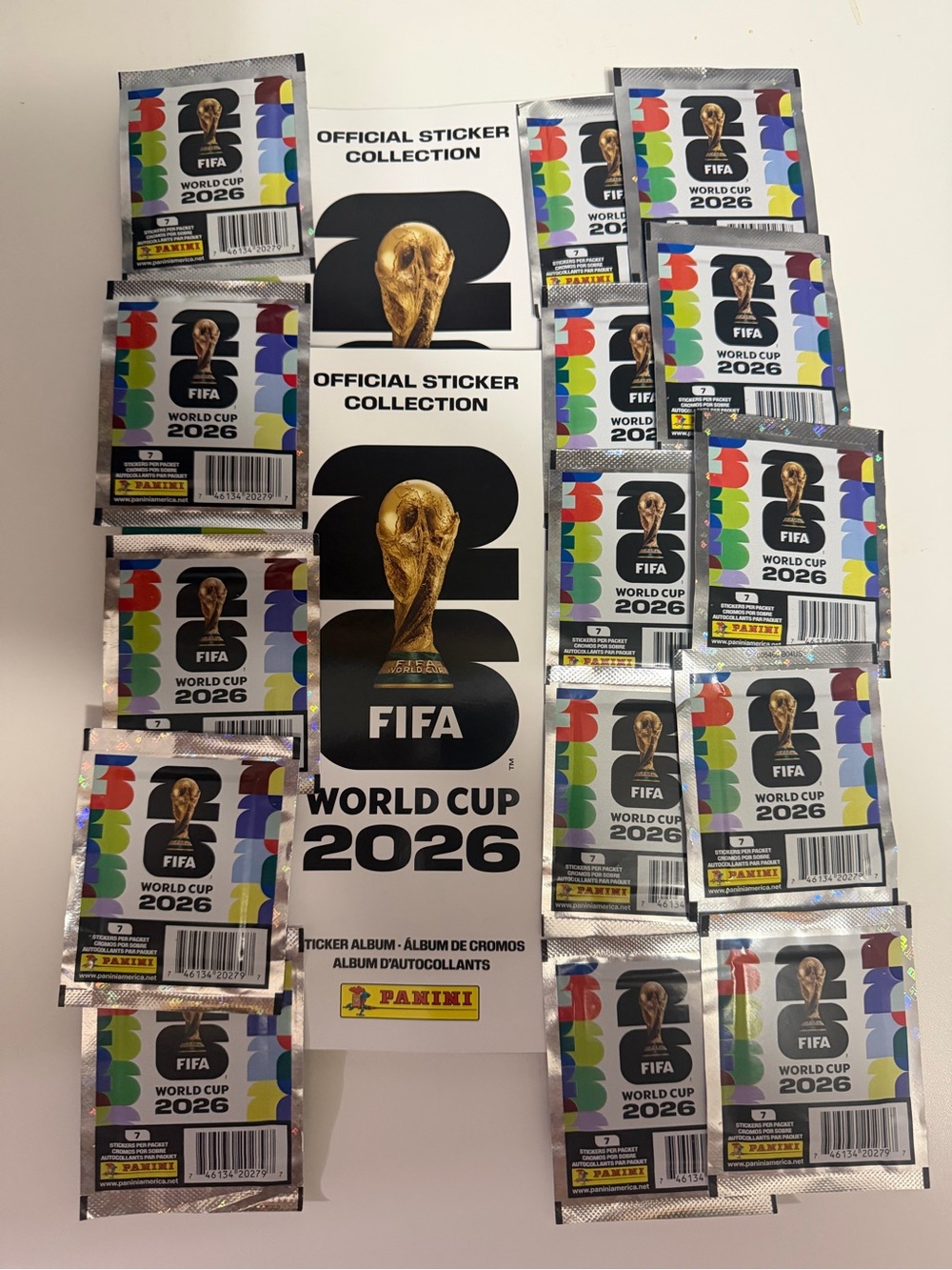 2-Pack Panini World Cup 2026 Album & Sticker 15 Packs 105 Stickers